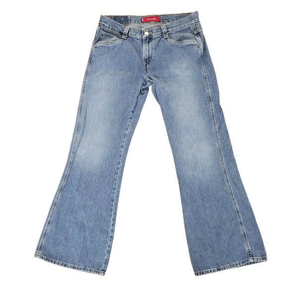 Levi's Denim - Levis Womens Low Slouch Flare Stretch Distressed Denim Blue Jeans Size 9M Jr.
